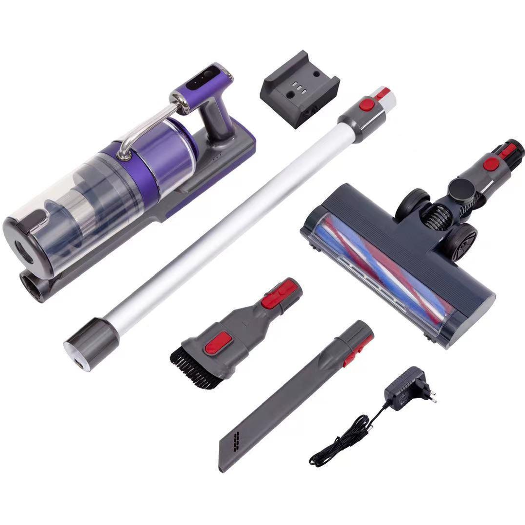 Cordless stick vacuum cleaner with attachments and charging base