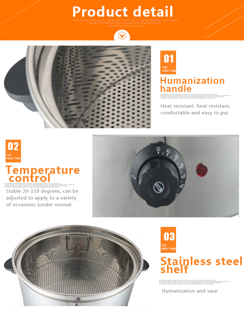 Detailed view of steamer handles and internal shelf