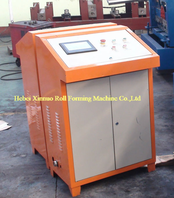 PLC control cabinet with user interface and emergency stop