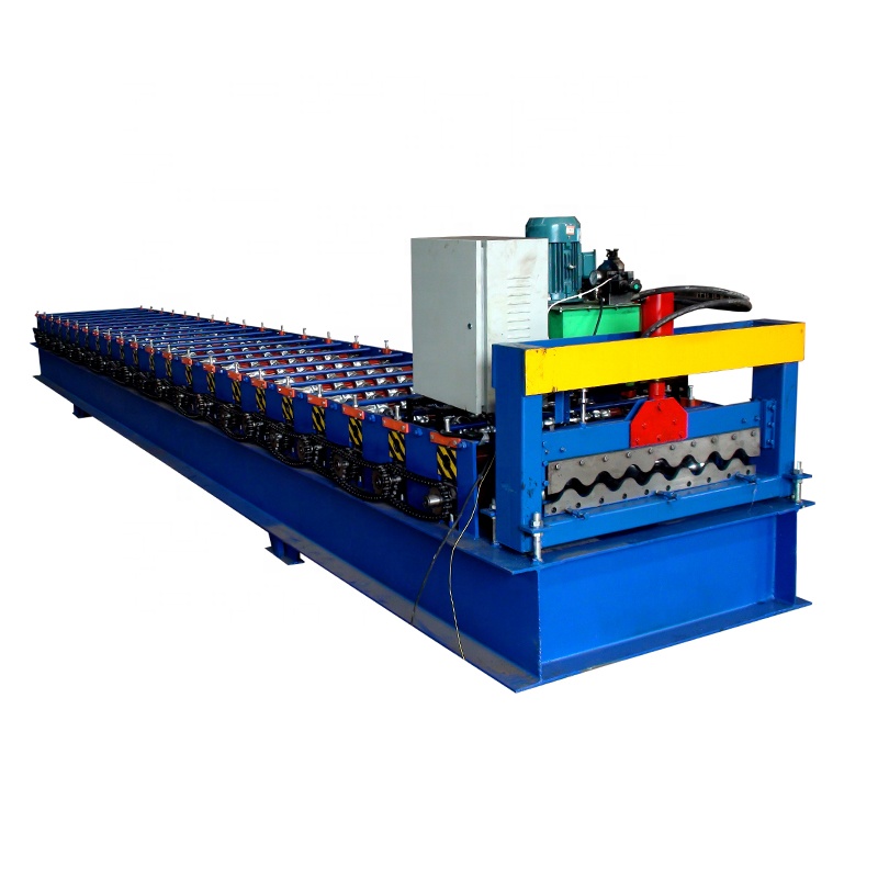 Full view of the corrugated metal sheet forming machine