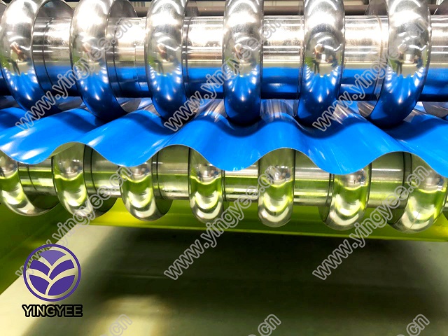 Close-up of precision-engineered forming rollers