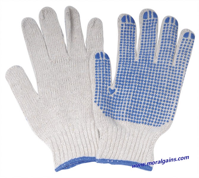COTTON KNIT GLOVES PVC DOTTED - Image 2