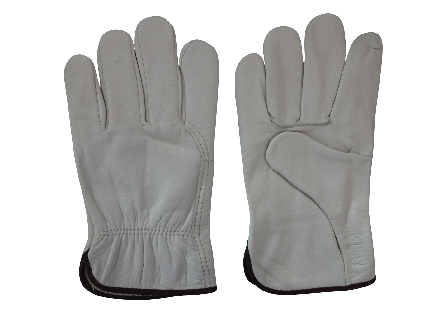 Cow grain leather driver glove straight thumb unlined - Image 2