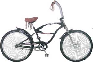 Black Beach Cruiser Bicycle with Fenders