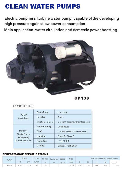 Electric Peripheral Turbine Water Pump