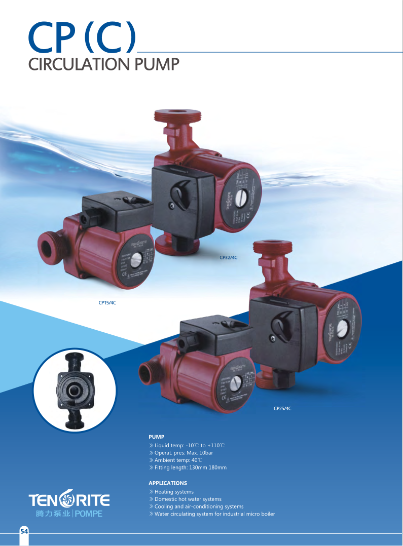 Hydronic Circulation Pump for Heating and Cooling