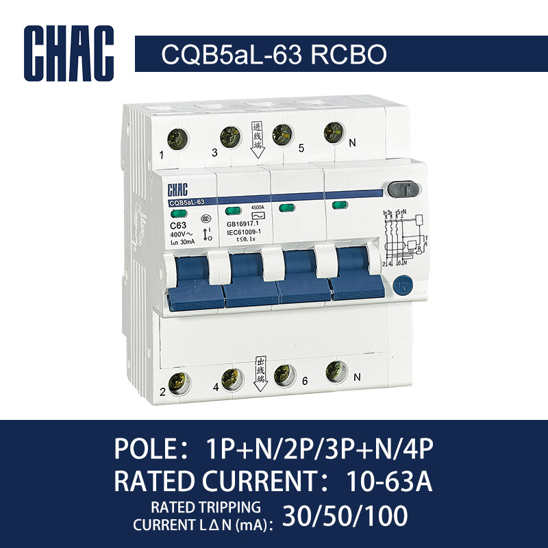Residual Current Circuit Breaker with Overcurrent Protection