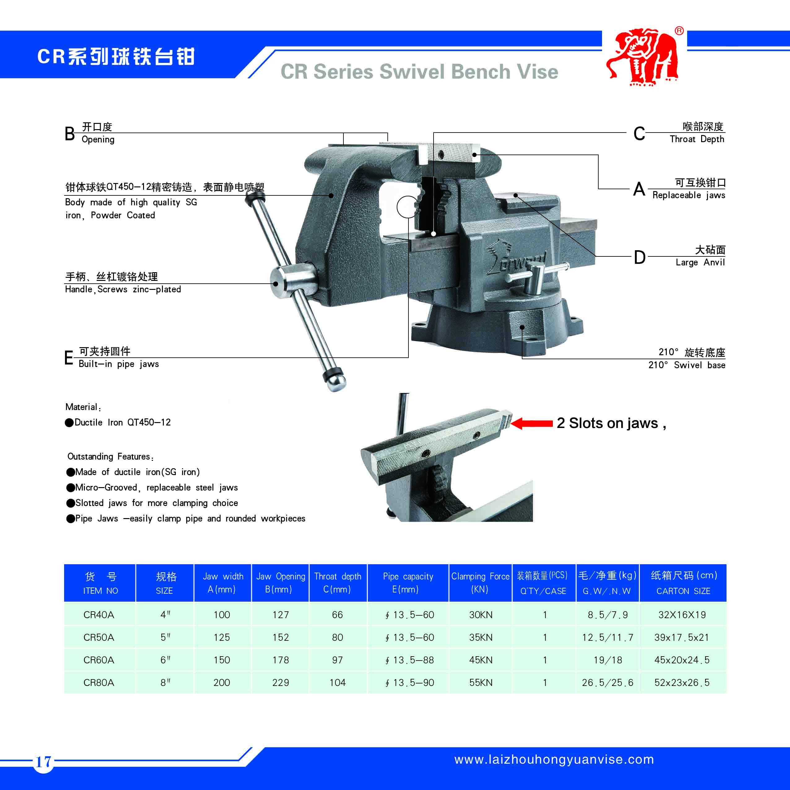 CR60A Industry Bench Vise - Image 2