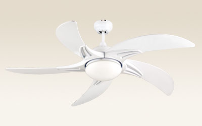 White Ceiling Fan with Integrated Light