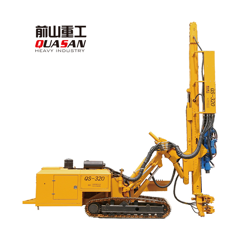 Crawler drilling rig on rough terrain