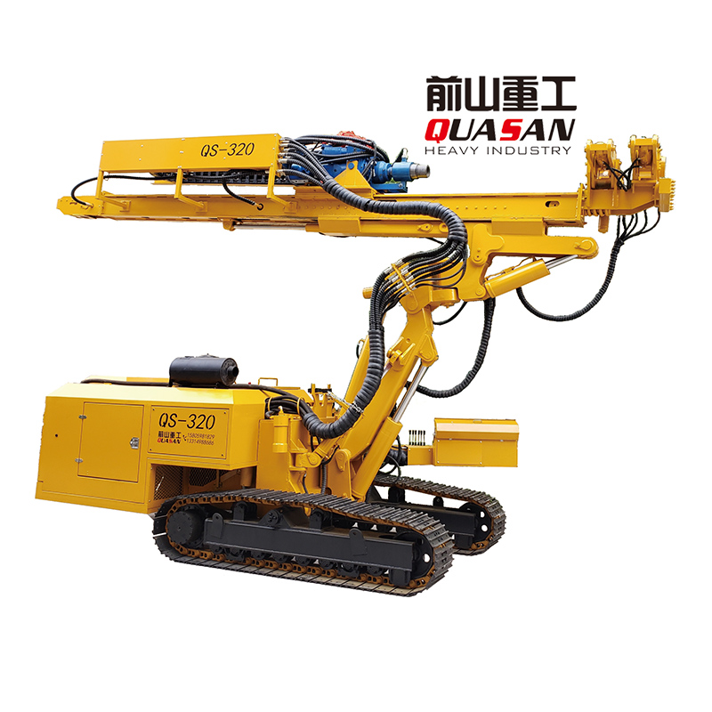 Hydraulic crawler drilling rig side view