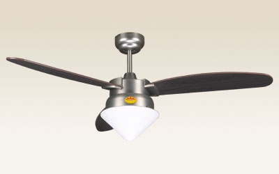 Brushed Nickel Ceiling Fan with Light