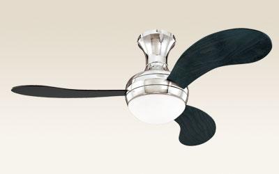 Chrome Finish Ceiling Fan with Light