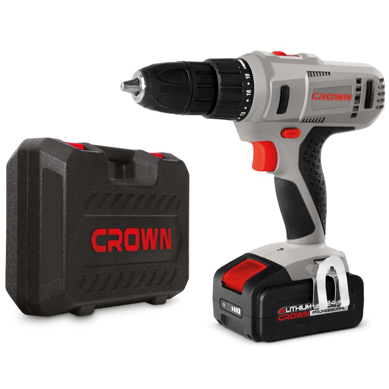 CROWN 24V Cordless Drill Screwdriver Variable Speed Power Tools CT21074LH-2 BMC - Image 2