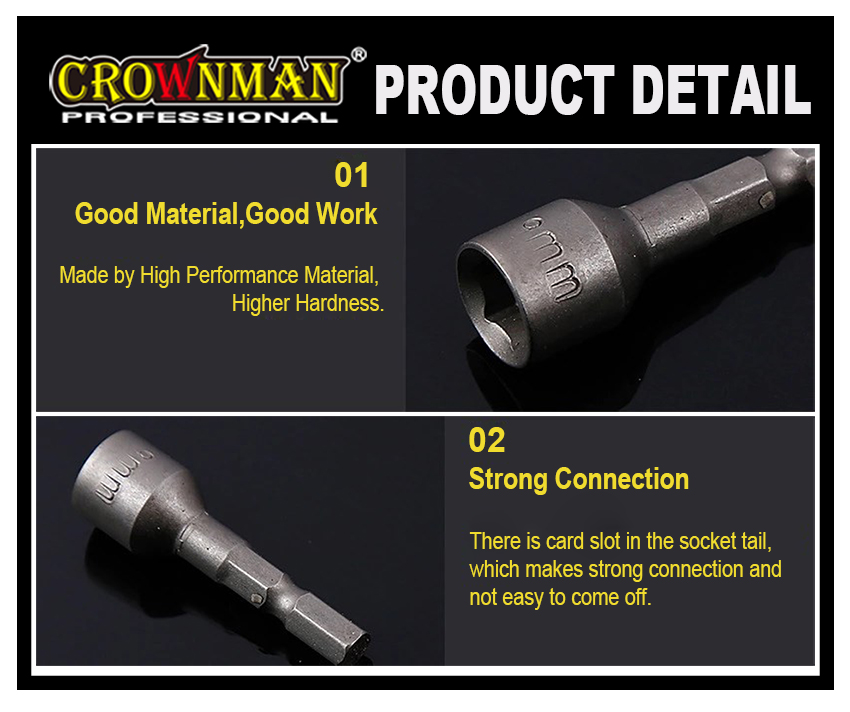 Nut setter tail card slot and material detail