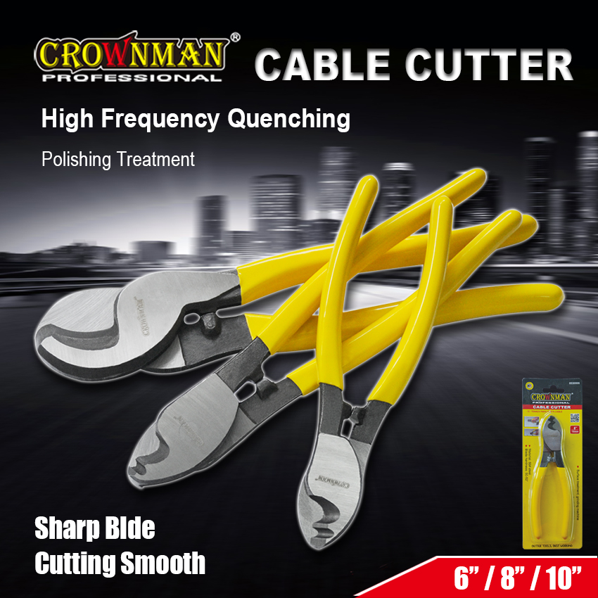 Close up of professional cable cutter head with quenching and polishing details