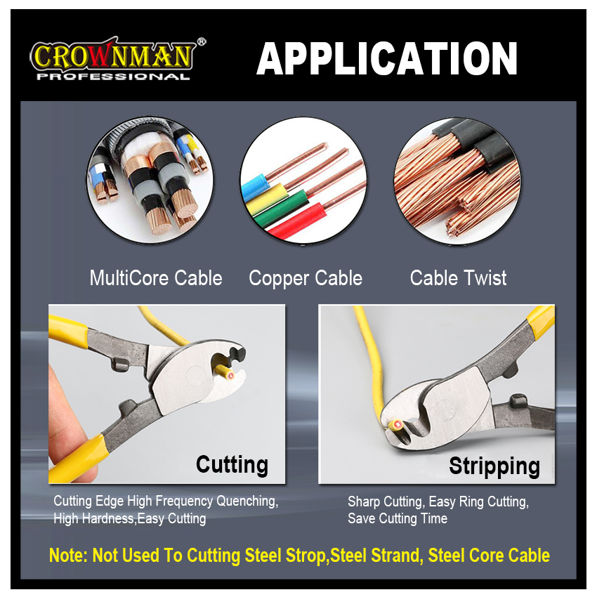 Cable cutter application on multicore and copper cables