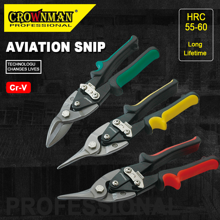 Professional Cr-V Aviation Snips with HRC 55-60 hardness rating