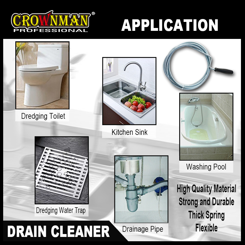 Diagram showing various plumbing applications including sinks and toilets