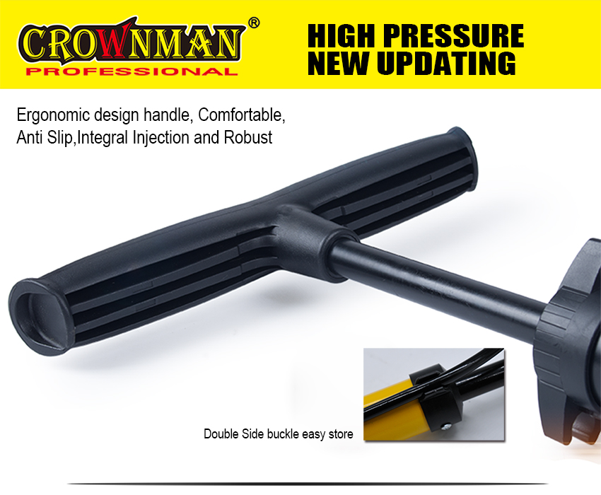 Ergonomic handle and storage buckle detail