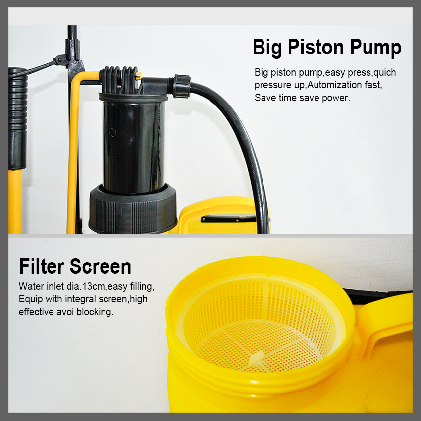 Detail of the 13cm water inlet and big piston pump