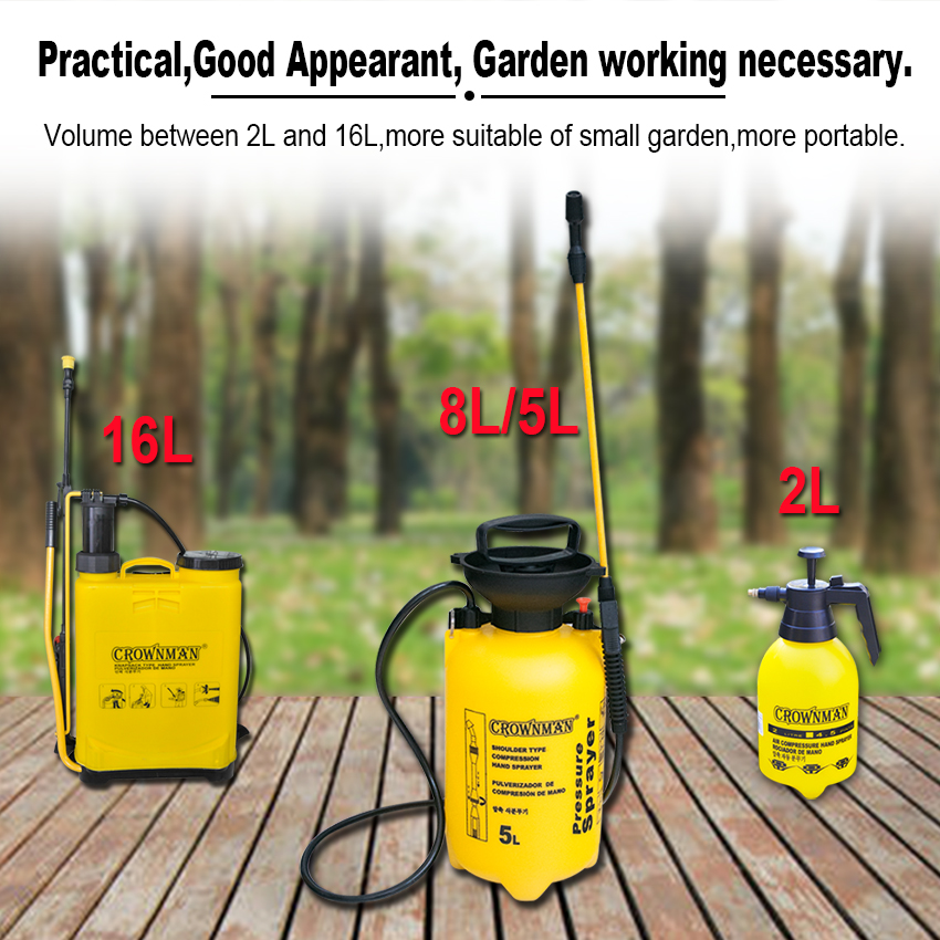 Range of sprayer sizes