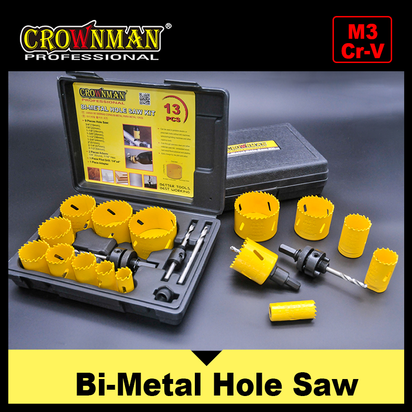 13-piece bi-metal hole saw kit set