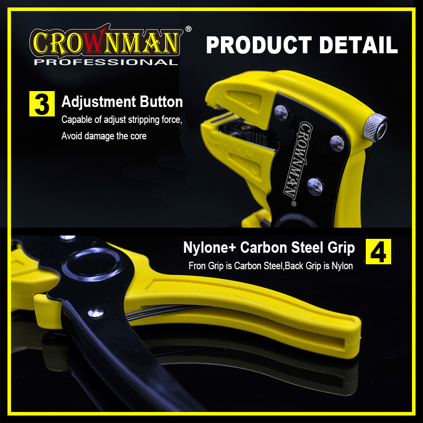 Detail of the adjustment button and hybrid material grip