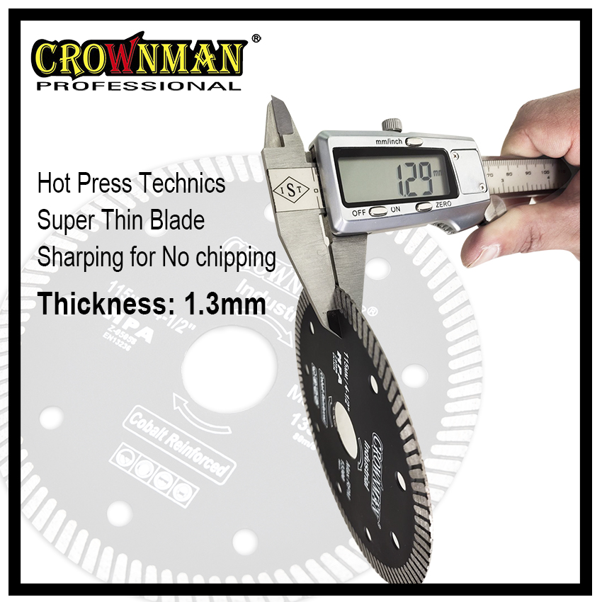 Measurement of the 1.3mm super thin blade thickness