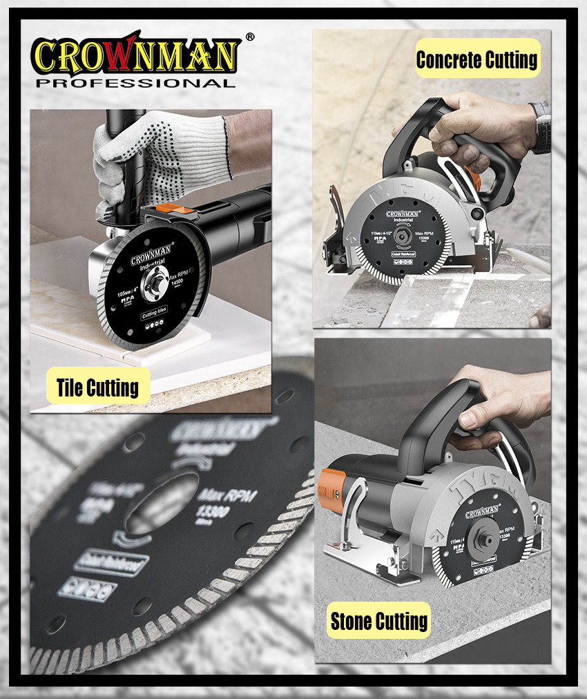 Cutting disc being used on stone and tile