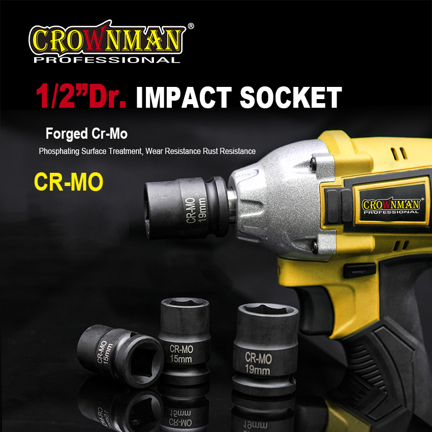 Forged CR-MO impact sockets with phosphating finish