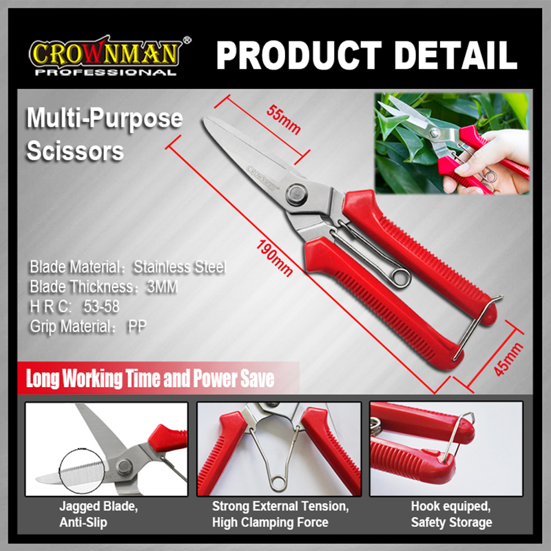 Multi-Purpose Scissors with Stainless Steel Blades