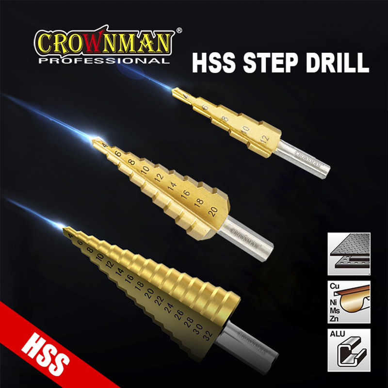 CROWNMAN Robust Triangle Shank Titannium Step Drill Bit For Fast Drilling - Image 2