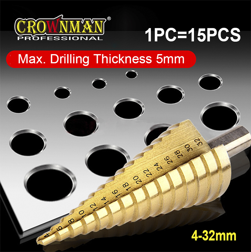 Titanium Step Drill Bit with Triangle Shank