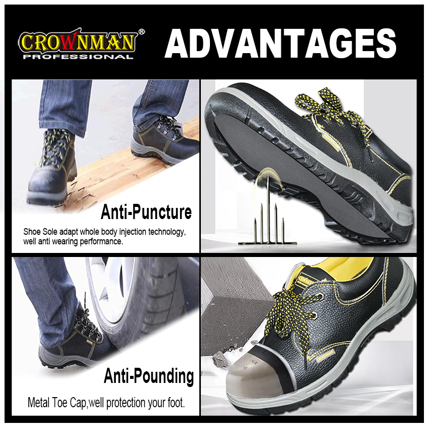 Diagram showing anti-puncture sole and metal toe cap protection