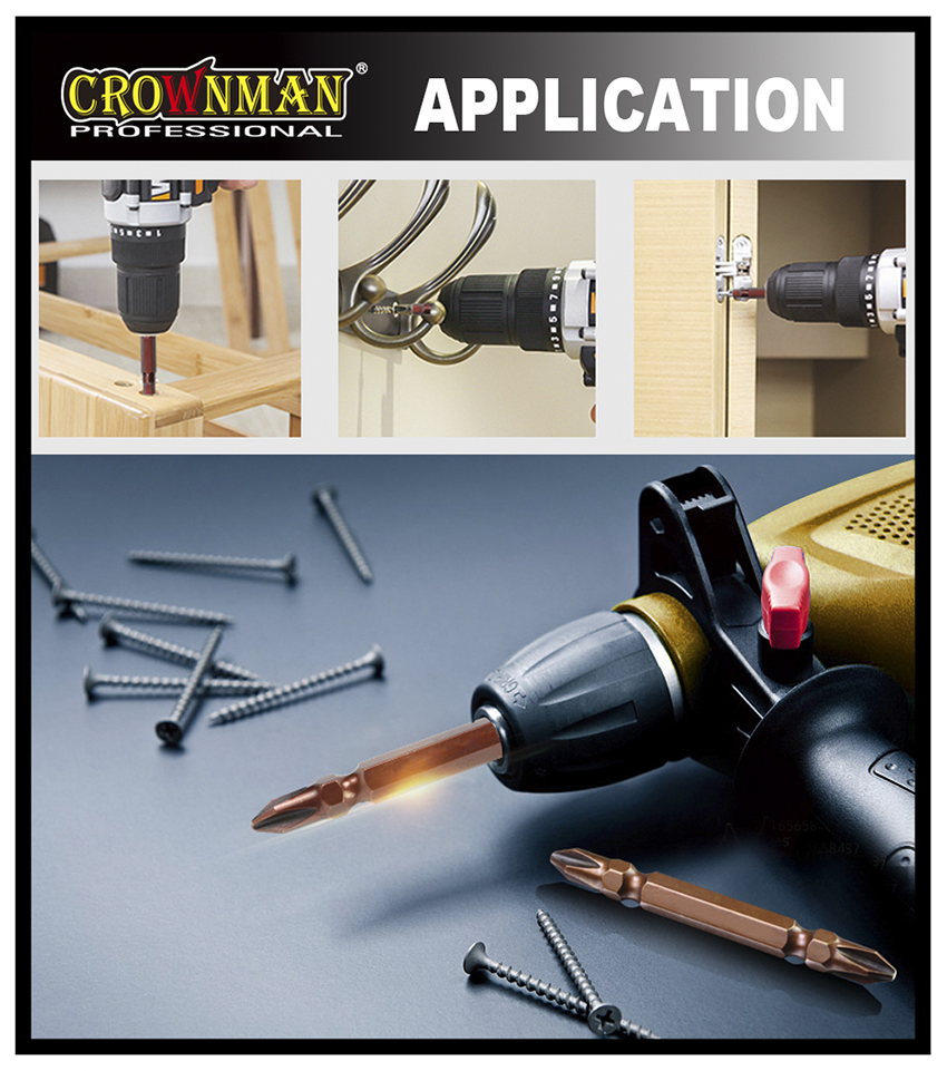 Professional application of screwdriver bits