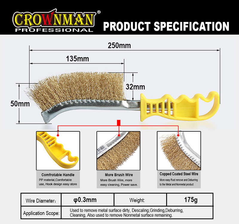 Steel Wire Brush for Rust and Paint Removal