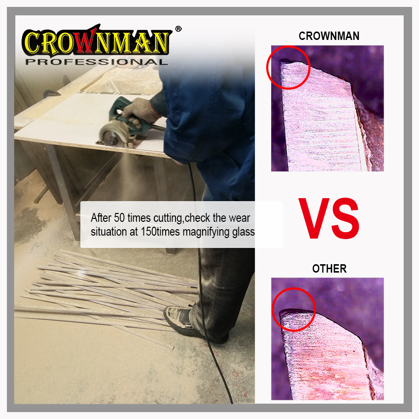 Wear resistance comparison after 50 cuts