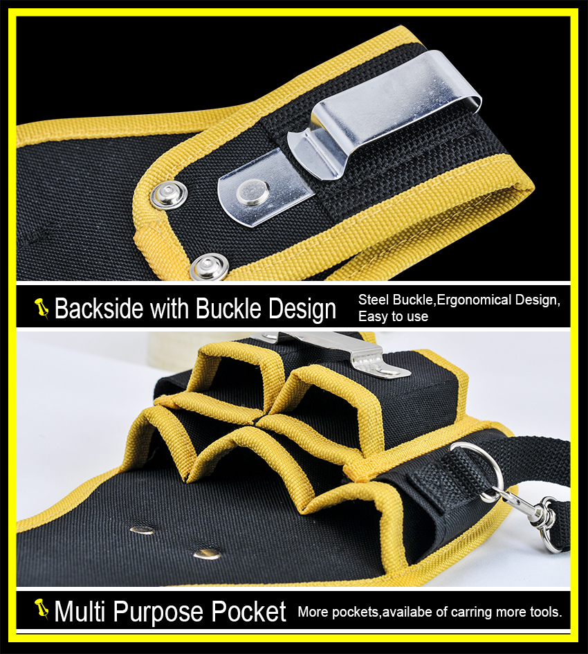 Backside view showing steel buckle and ergonomic design