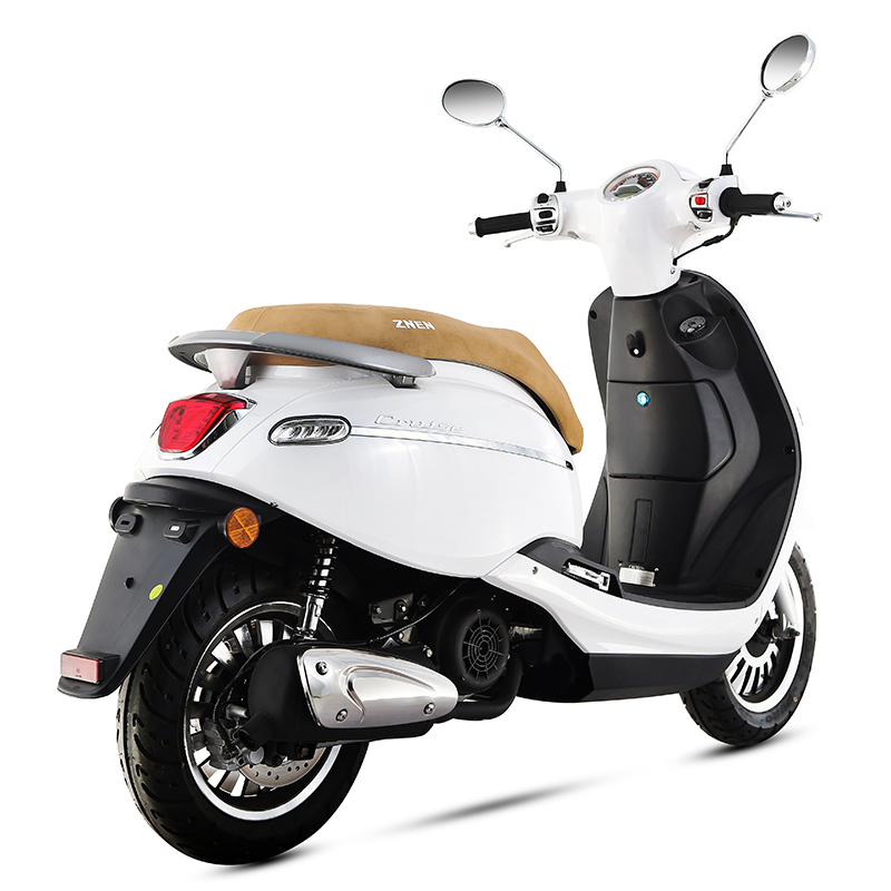 White classical scooter profile view