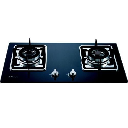 Two-Burner Gas Cooktop with Black Glass Surface