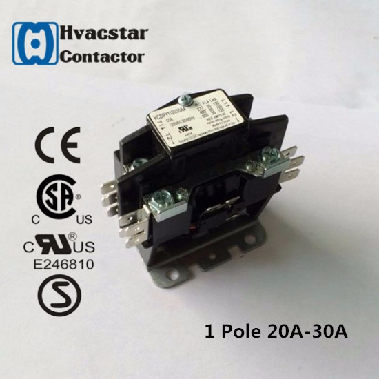 Single Pole 20A-30A AC Contactor