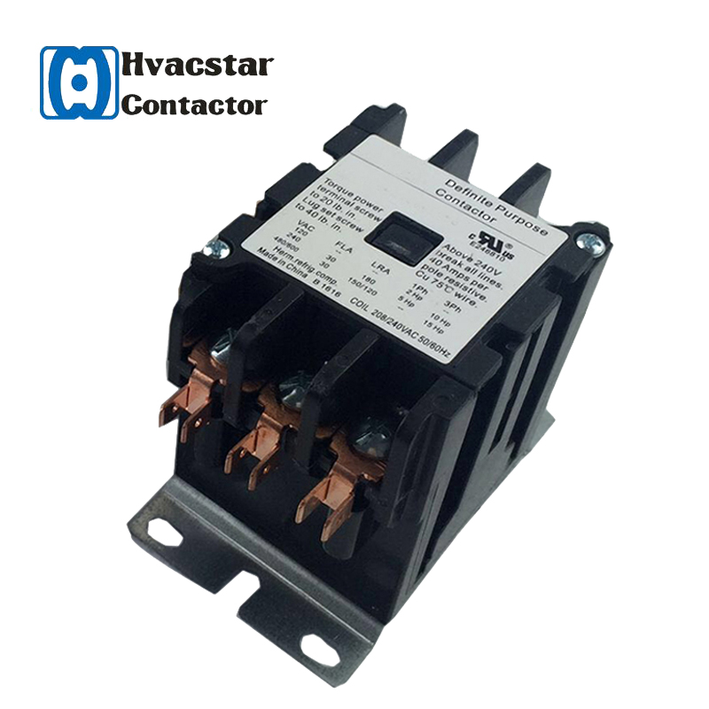 CUL Certified HVAC Definite Purpose Brand Magnetic 3 Poles Electronic AC Contactor 3P 30A - Image 2