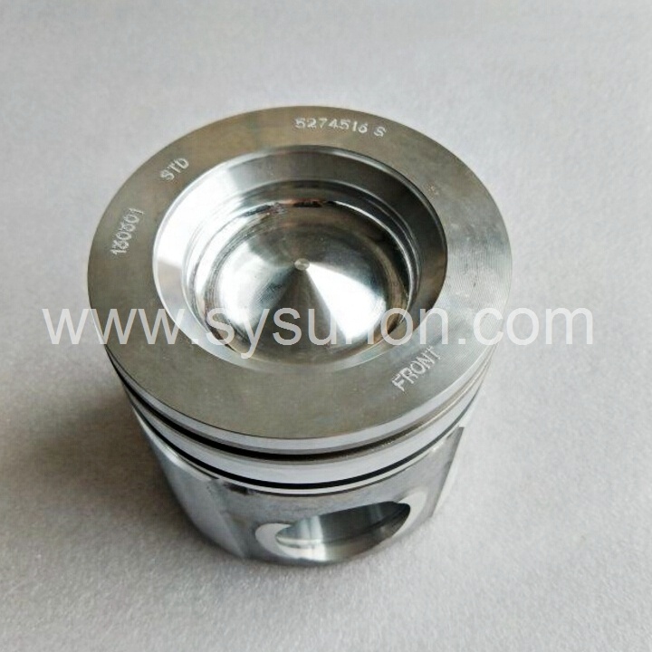 Piston crown detail with orientation and size markings