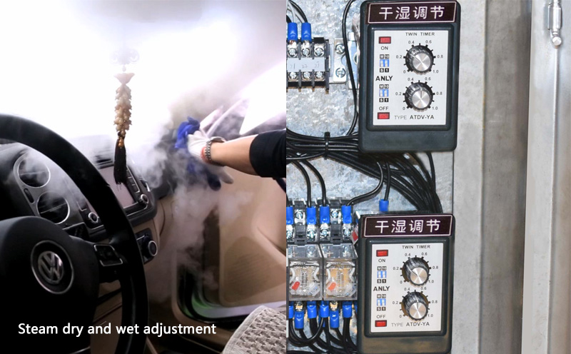 Steam dry and wet adjustment timers