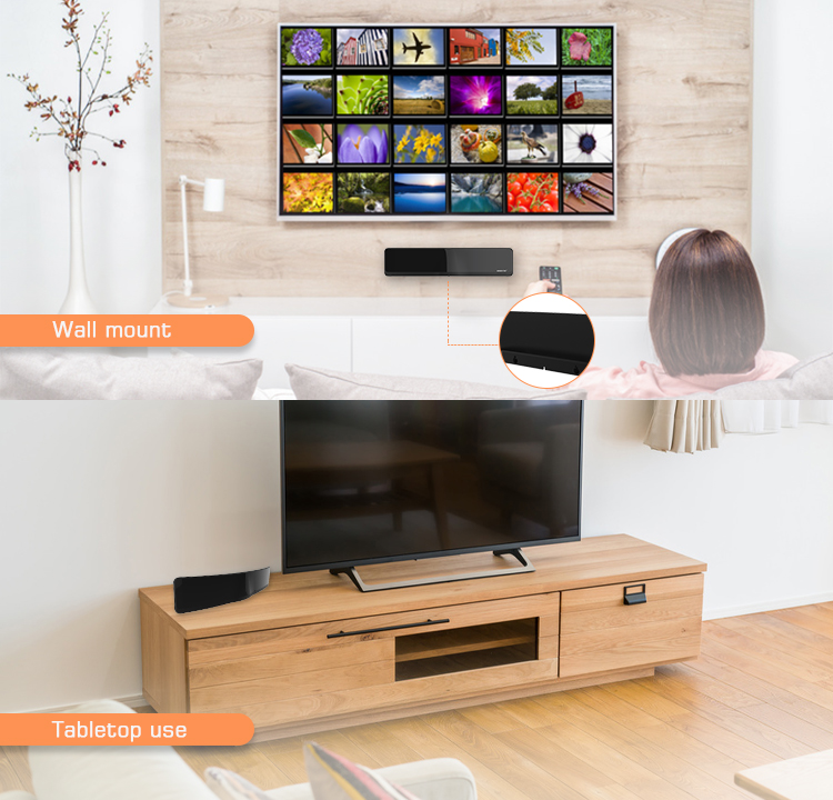 Wall mount and tabletop installation examples