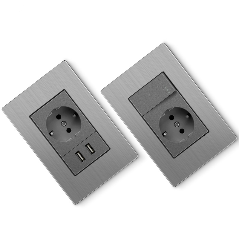 Stainless Steel Electrical Switch and Socket with Function Key