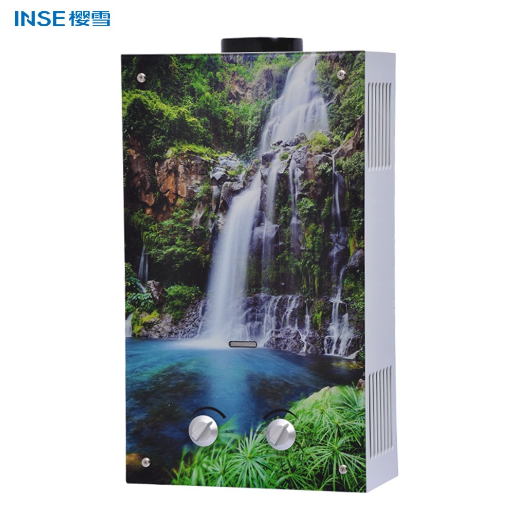 Tankless Gas Water Heater with Decorative Glass Panel
