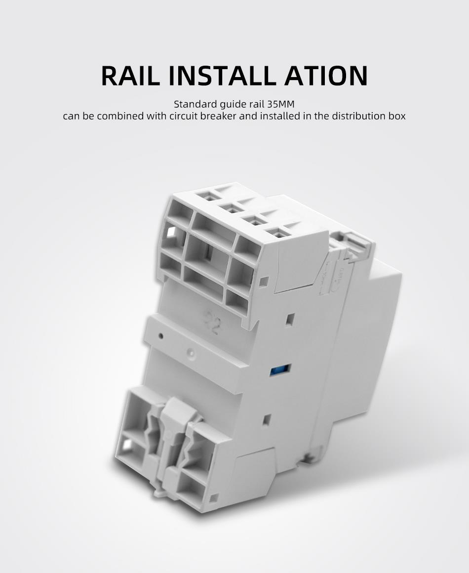 Standard 35mm DIN rail installation in a distribution box
