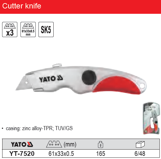 SK5 Cutter Knife Blade 61x33mm